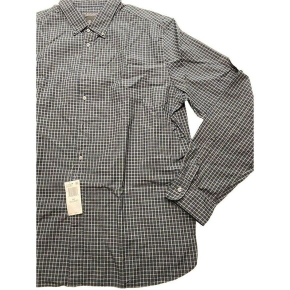 The Men's Store Button Down Shirt Men's 2XL XXL Navy Gray Blue Plaid Collar NEW - Picture 7 of 9